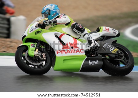 ESTORIL, PORTUGAL - OCTOBER 30: Spanish rider Carlos Checa practices at the 2010 BetandWin MotoGP of Portugal on October 30, 2010