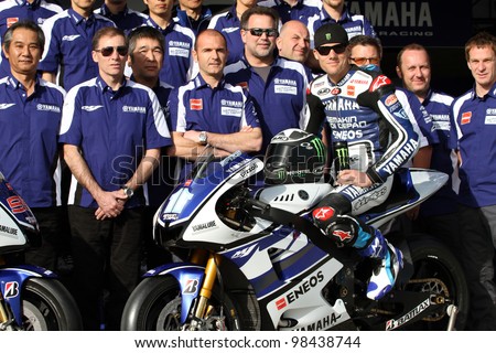 JEREZ - SPAIN, MARCH 23: US Yamaha rider Ben Spies during pre-season test at Jerez circuit in Spain on March 23, 2012