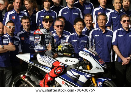 JEREZ - SPAIN, MARCH 23: Spanish Yamaha rider Jorge Lorenzo during pre-season test at Jerez circuit in Spain on March 23, 2012