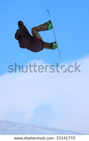 Snowboarder jump in the air