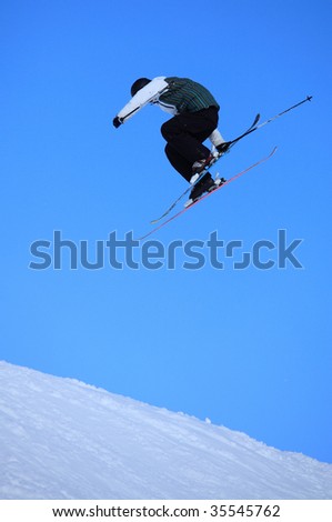 Skier jump in the air