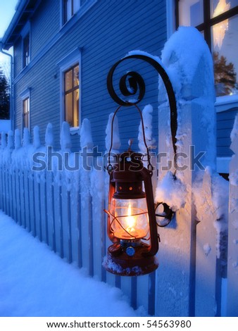 A red oil lamp in christmas time
