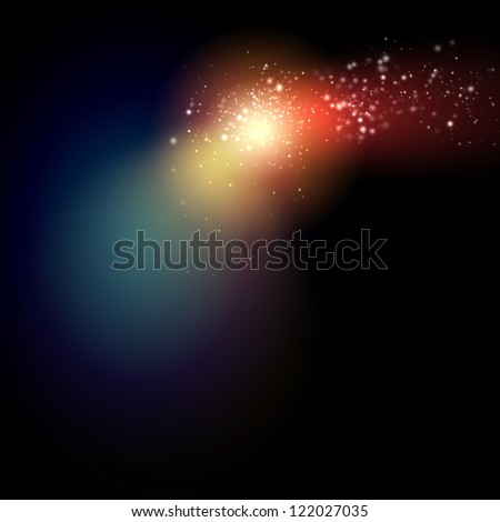 Black Background With Colour Blurred Light Spot. Illustration