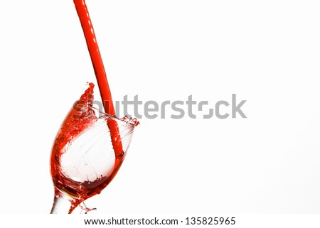 Red Juice splash isolated on white background