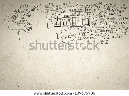 Business background image with drawn ideas and concepts