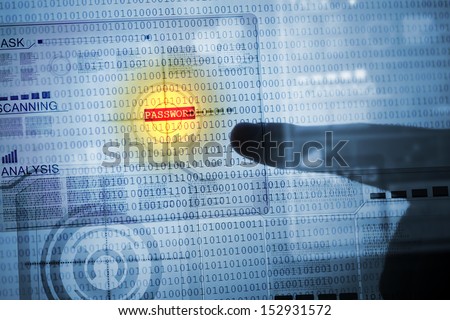 Computer concept with binary code. Security and password