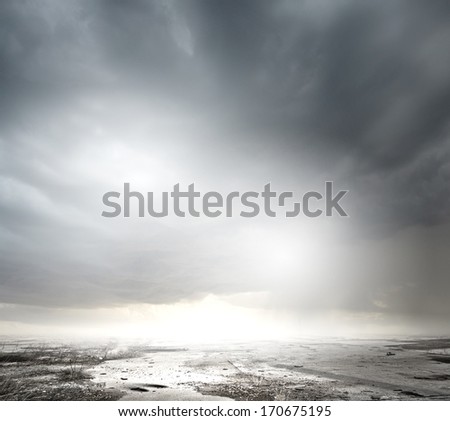 Background image of desert with cloudy sky