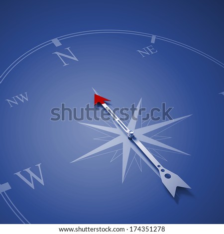 Conceptual image of compass pointing the direction