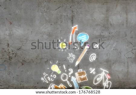 Background image with sketches of life values