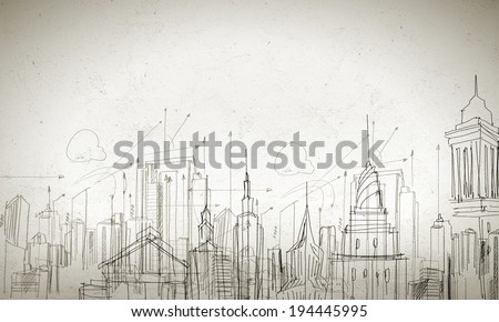 Background conceptual image of construction sketch plan