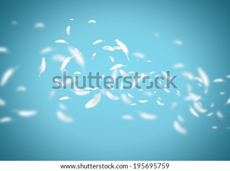 Abstract background image of feathers flying in air