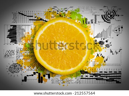 Half of fresh orange on white background