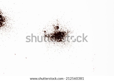 Abstract image with brown powder on white background