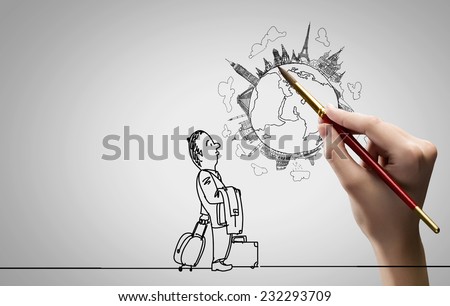 Hand draw pencil caricature of funny businessman Hand draw pencil caricature of funny businessman