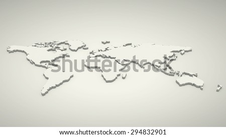 Conceptual image with world map on concrete wall