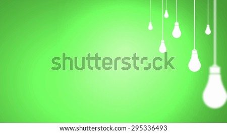 Many light bulbs on color background hanging from above