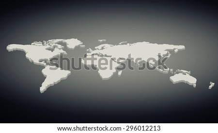 Conceptual image with world map on concrete wall