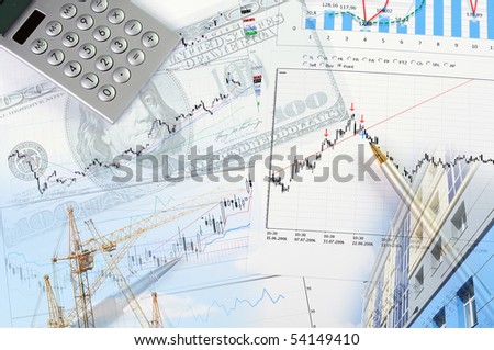 valuable papers, charts and diagrams - a collage