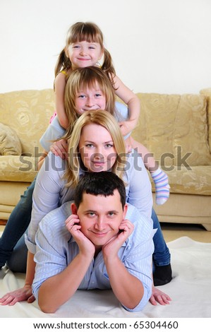 Mom, Dad and their two daughters to spend time together, socialize and enjoy life