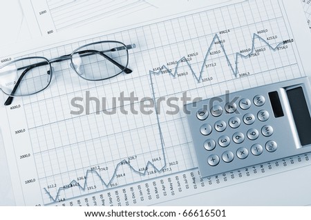 Charts and graphs of sales - a symbol of successful corporate business
