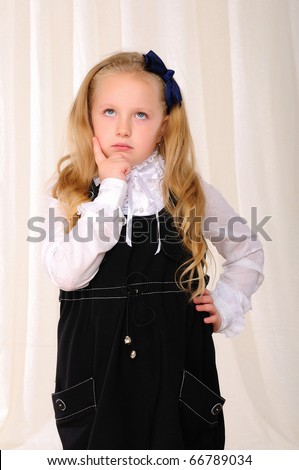 Portrait of a Young beautiful girl making hand gestures