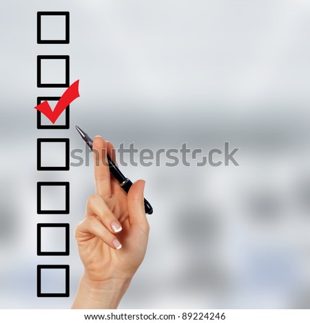 Image of a check list with red mark