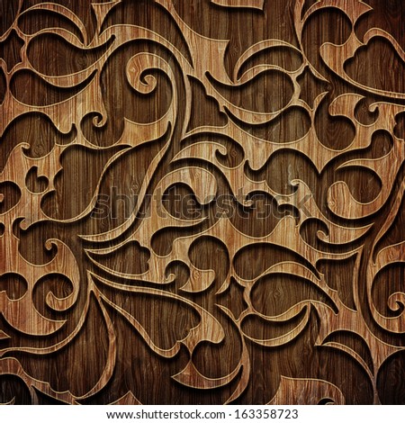 Carved wooden pattern
