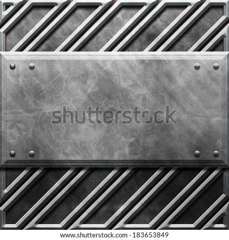 Metal silver plate. Industrial background