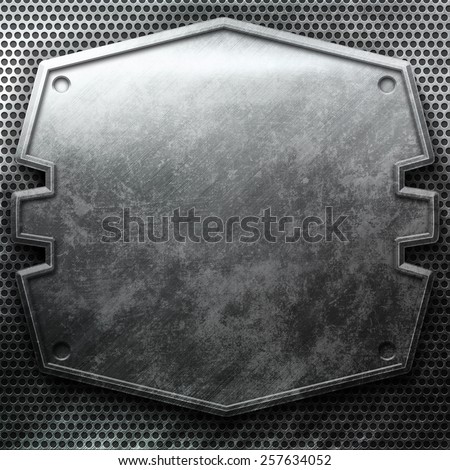 Metal plate on grid. Industrial construction