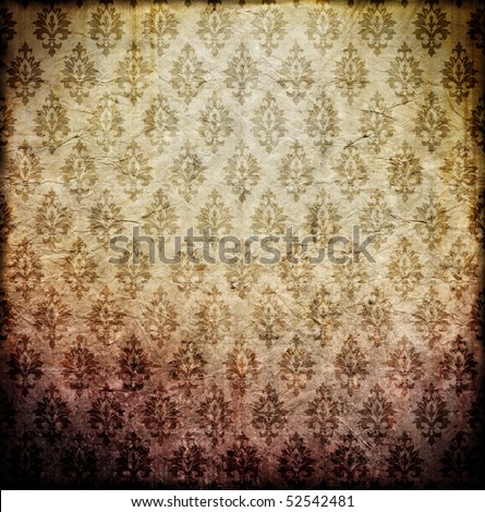 Vintage Wallpaper on Grungy Antique Wallpaper Background Stock Photo 52542481