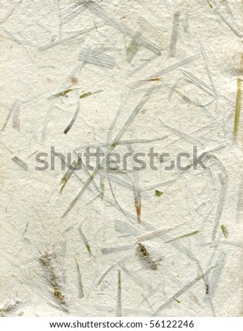 old white handmade paper with fibres of plants