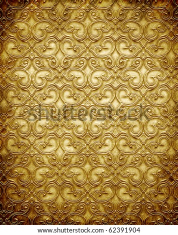 Gold metal pattern on paper backgrond (vintage collection)