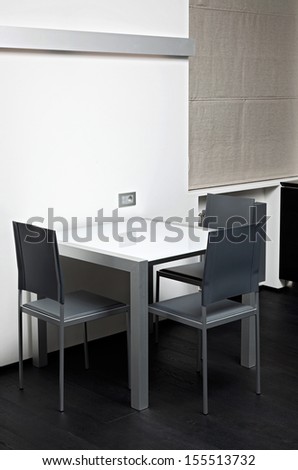 High-tech dining table in modern minimalism style