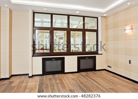 Empty living room interior in modern style with window