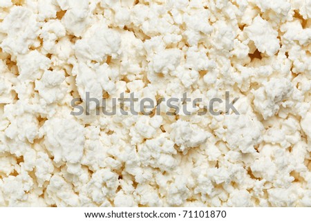 Cottage cheese (curd) top view, food background