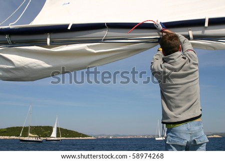 Regatta sailing action