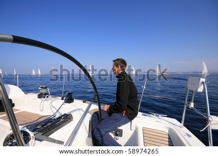 Regatta sailing action