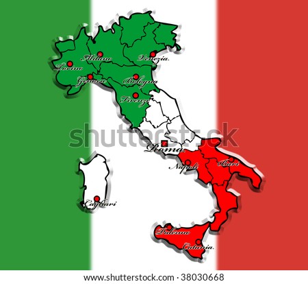 cities in italy. stock photo : map of italy