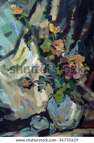 Colourful still-life painting