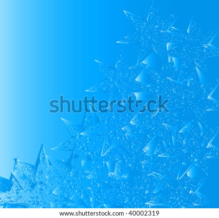 Winter pattern from ice stars. A background for New Year\'s design. Night of Christmas.