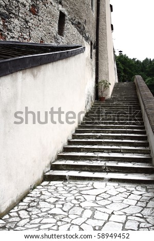 Stone steps by the castle building