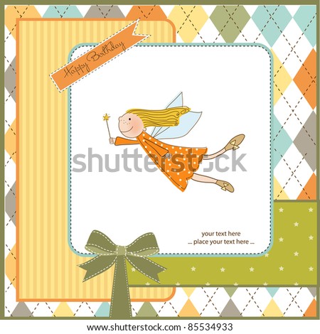 welcome baby card with little fairy