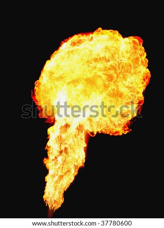 A huge ball of fire at fire show
