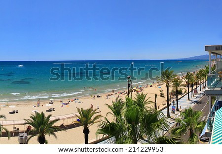 Beautiful beach view from balconyÃ?Â?Ã?Â during sunny day
