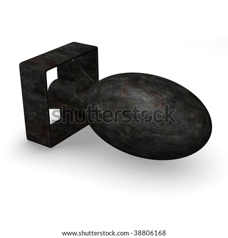 fat boy bomb. 3d render of atomic omb
