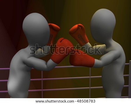 3d Render Of Cartoon Character Boxing Stock Photo 48508783 : Shutterstock