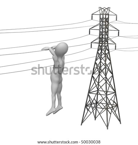 cartoon electricity pole