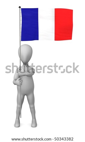 Cartoon Holding Flag