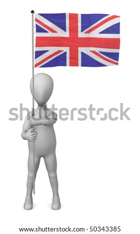 Cartoon Holding Flag