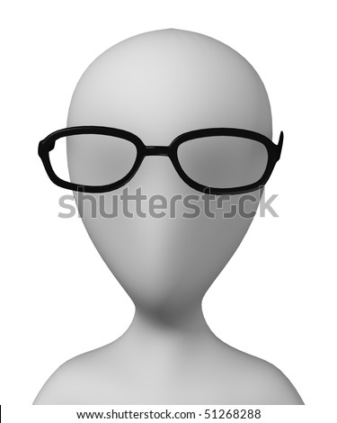 3d Render Of Cartoon Character With Glasses Stock Photo 51268288